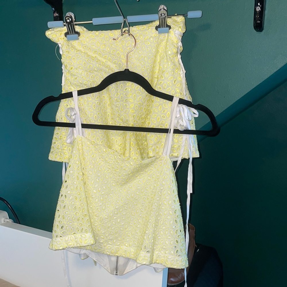 Boutique Yellow Eyelet Summer Set